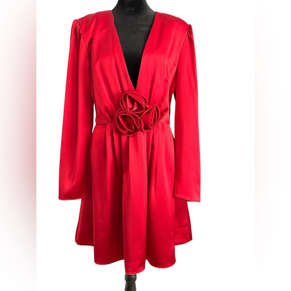 Gianni Bini red satin dress
